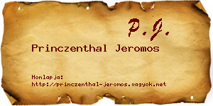 Princzenthal Jeromos névjegykártya